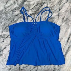 Time and Tru Blue Strappy Tankini